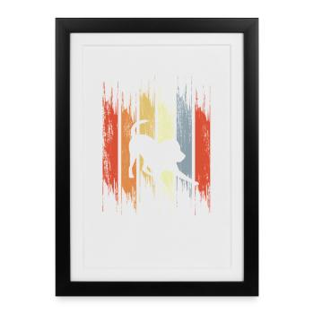 Dog vintage look - Framed poster (27 × 37 cm) - black - Front