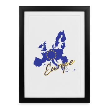 Flag of Europe, European pride - Framed poster (27 × 37 cm) - black - Front
