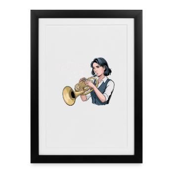 Das Tenorhorn - In der Mitte liegt die Kraft - Gerahmtes Poster (27 × 37 cm) - Schwarz - Vorne