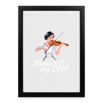 Violon - La musique est dans mon ADN - Affiche encadrée (27 × 37 cm) - noir - Devant