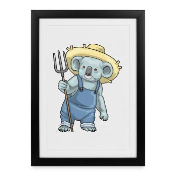 Ferme Fourche des Koalas - Affiche encadrée (27 × 37 cm) - noir - Devant