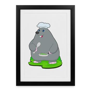 Mole Cooking Pan Cooking - Framed poster (27 × 37 cm) - black - Front