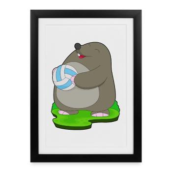Taupe Joueur de volley-ball Volley-ball - Affiche encadrée (27 × 37 cm) - noir - Devant
