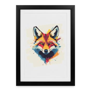 Renard - Affiche encadrée (27 × 37 cm) - noir - Devant