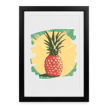 Ananas - Affiche encadrée (27 × 37 cm) - noir - Devant