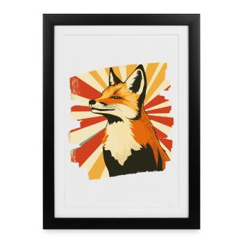 Renard - Affiche encadrée (27 × 37 cm) - noir - Devant