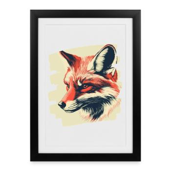 Fox - Framed poster (27 × 37 cm) - black - Front