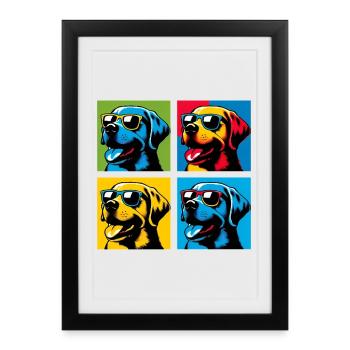 Lab Love Pop, Kumpel, Marshmallow, Teddy, Glücklich - Gerahmtes Poster (27 × 37 cm) - Schwarz - Vorne