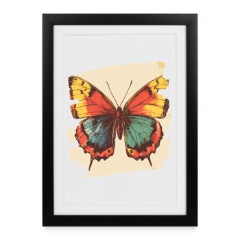 Papillon - Affiche encadrée (27 × 37 cm) - noir - Devant