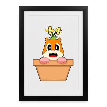 Fleur de hamster - Affiche encadrée (27 × 37 cm) - noir - Devant