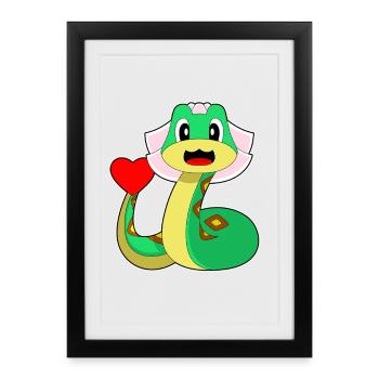 Serpent Mariée Coeur Mariage - Affiche encadrée (27 × 37 cm) - noir - Devant