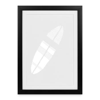 planche de surf Pixel Graphic - Affiche encadrée (27 × 37 cm) - noir - Devant