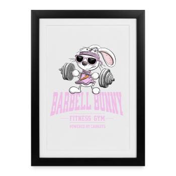 Bunny Fitness haltérophilie Dicton d’haltérophilie - Affiche encadrée (27 × 37 cm) - noir - Devant