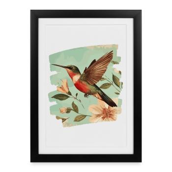 Colibri - Affiche encadrée (27 × 37 cm) - noir - Devant