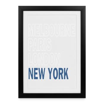 Grand tournoi de tennis à New York - Affiche encadrée (27 × 37 cm) - noir - Devant