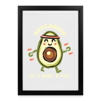 Avocardio – Allons Guac & Roll ! Symbole - Affiche encadrée (27 × 37 cm) - noir - Devant