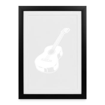 Acoustic Guitar - Framed poster (27 × 37 cm) - black - Front
