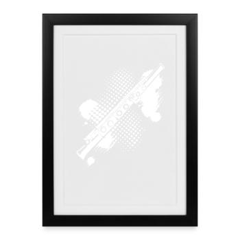 Flute stain - Framed poster (27 × 37 cm) - black - Front