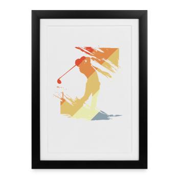 Vintage Golf - Affiche encadrée (27 × 37 cm) - noir - Devant