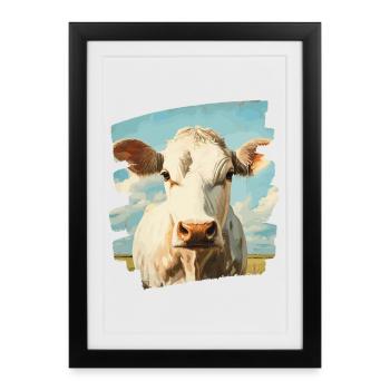Éleveur de vaches - Affiche encadrée (27 × 37 cm) - noir - Devant