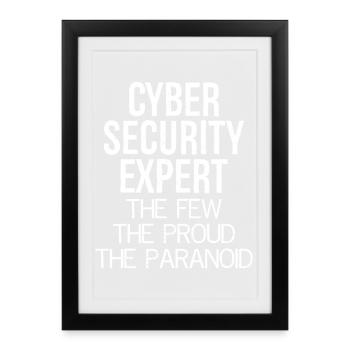 cyber security expert the few the proud paranoid - Framed poster (27 × 37 cm) - black - Front