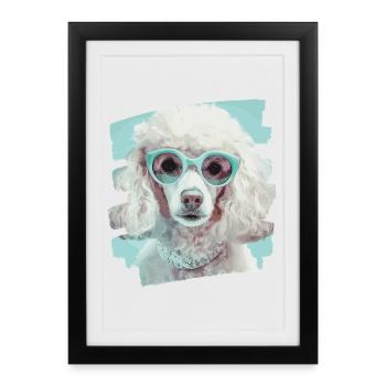 Caniche - Affiche encadrée (27 × 37 cm) - noir - Devant