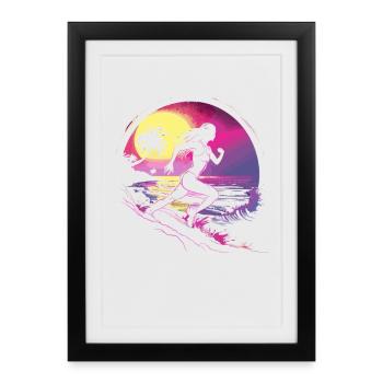 Runner Synthwave - Framed poster (27 × 37 cm) - black - Front