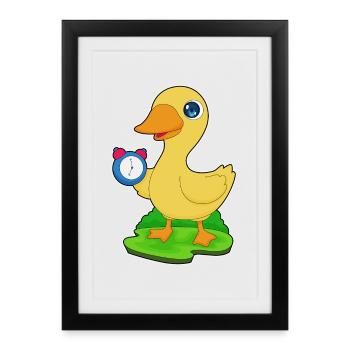 Duck Alarm Clock - Framed poster (27 × 37 cm) - black - Front