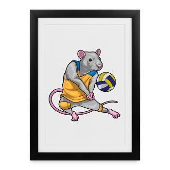 Rat Volleyball Player Volleyball - Framed poster (27 × 37 cm) - black - Front