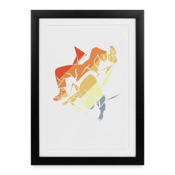 Vintage Breakdancer - Affiche encadrée (27 × 37 cm) - noir - Devant