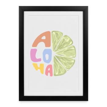 Aloha - Affiche encadrée (27 × 37 cm) - noir - Devant