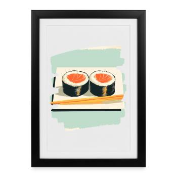 Sushi - Affiche encadrée (27 × 37 cm) - noir - Devant