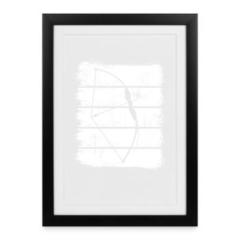 Chasse à l’arc - Affiche encadrée (27 × 37 cm) - noir - Devant