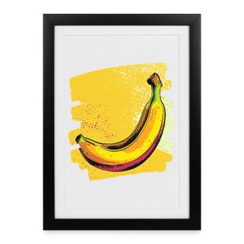 Banane - Affiche encadrée (27 × 37 cm) - noir - Devant