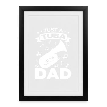 Père tuba - Affiche encadrée (27 × 37 cm) - noir - Devant