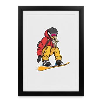 Graphique du snowboarder - Affiche encadrée (27 × 37 cm) - noir - Devant