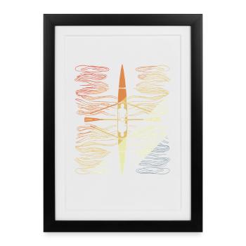 Vintage Rowing - Framed poster (27 × 37 cm) - black - Front