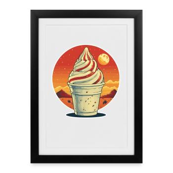 cream sundae portrait - Framed poster (27 × 37 cm) - black - Front