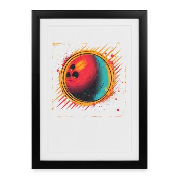Bowling Vaporwave - Affiche encadrée (27 × 37 cm) - noir - Devant