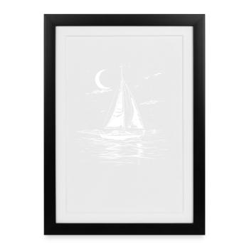 Sailing Drawing - Framed poster (27 × 37 cm) - black - Front