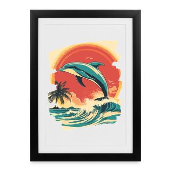Dolphin - Framed poster (27 × 37 cm) - black - Front