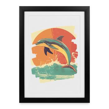 Dauphin - Affiche encadrée (27 × 37 cm) - noir - Devant