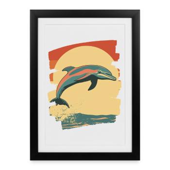Dauphin - Affiche encadrée (27 × 37 cm) - noir - Devant