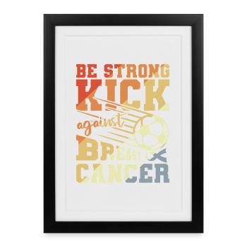Football contre le cancer du sein - Affiche encadrée (27 × 37 cm) - noir - Devant