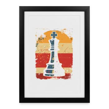 Chess piece Steamwave - Framed poster (27 × 37 cm) - black - Front