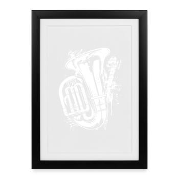 Tuba Graffiti - Affiche encadrée (27 × 37 cm) - noir - Devant