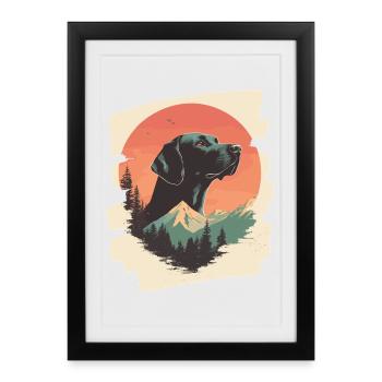 Labrador - Affiche encadrée (27 × 37 cm) - noir - Devant