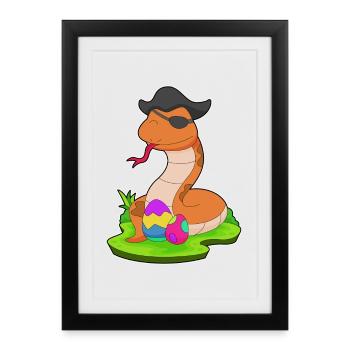 Serpent Pirate de Pâques - Affiche encadrée (27 × 37 cm) - noir - Devant