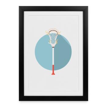 Lacrosse Stick Graphic - Framed poster (27 × 37 cm) - black - Front