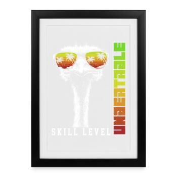 Lunettes de soleil d’autruche imbattables Cadeau d’oiseau - Affiche encadrée (27 × 37 cm) - noir - Devant